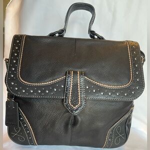 RADLEY LONDON Black Leather Bag with Floral Lining